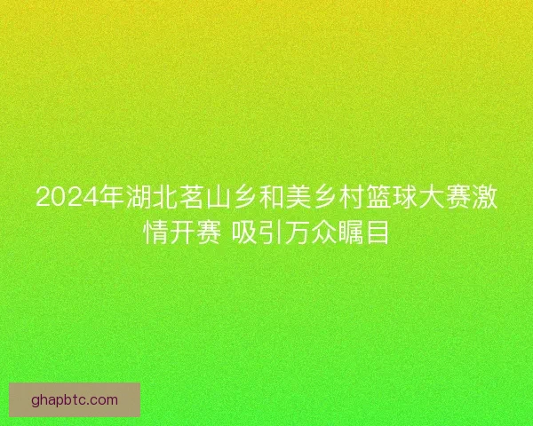2024年湖北茗山乡和美乡村篮球大赛激情开赛 吸引万众瞩目